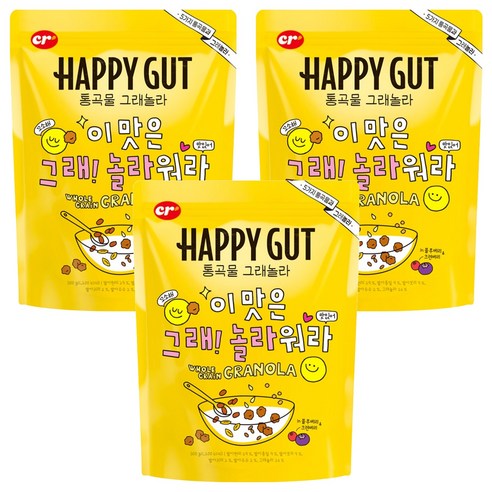 해피갓 통곡물 그래놀라, 3개, 300g