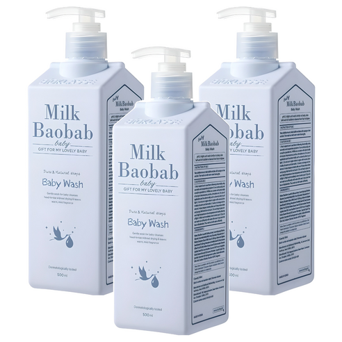 밀크바오밥 베이비 워시 500ml, 3개