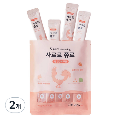 동원아르르 사르르 쮸르 독 짜먹는 간식 장건강 10p, 치킨, 100g, 2개