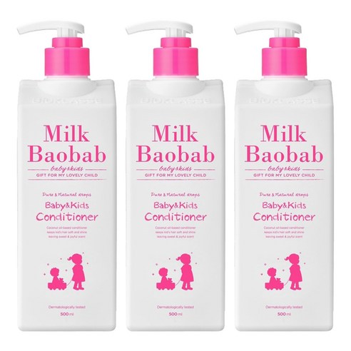 밀크바오밥 베이비앤키즈 컨디셔너 풍선껌향, 500ml, 3개