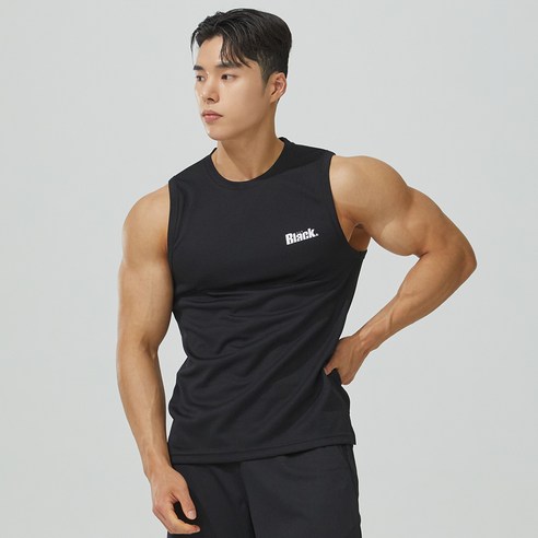 블랙몬스터핏 남성용 냉감 통기성 쿨링 기능성 슬리브리스