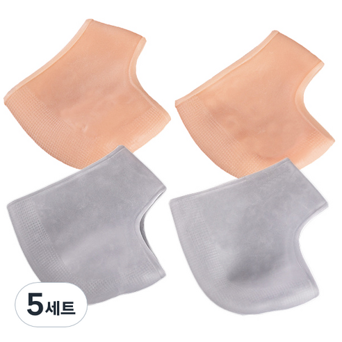 라이프플러스 실리콘 뒤꿈치 보호패드 C21A 혼합 구멍없는 두꺼운 패드 살색 2p + 흰색 2p, 5세트