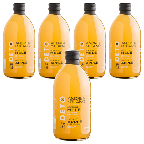 안드레아밀라노 유기농 애플 사이다 비니거, 500ml, 5개