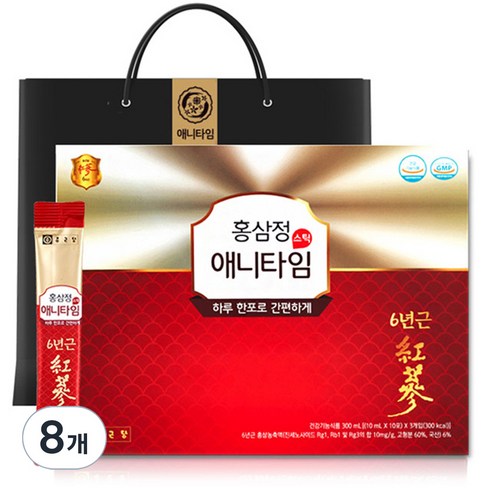 종근당 홍삼정 애니타임 스틱 + 쇼핑백, 30회분, 8개