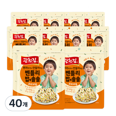 광천김 벤틀리 밥에솔솔 후리가케 오리지널, 30g, 40개