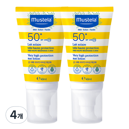 무스텔라 베리 하이 프로텍션 선 로션 SPF50+, 40ml, 4개