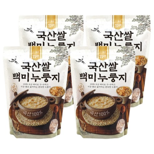 일일곡식 국산쌀 백미 누룽지, 4개, 1kg