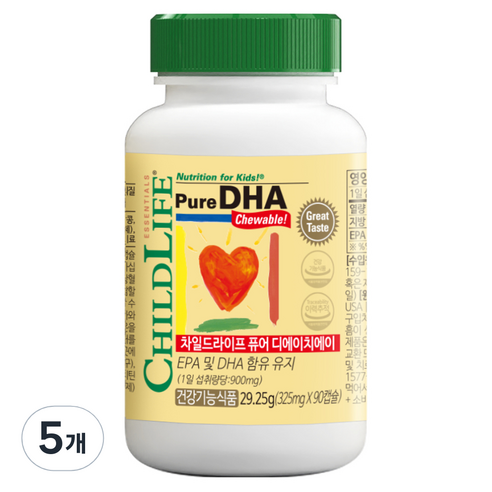 차일드라이프 퓨어 DHA 오메가3 딸기맛, 5개, 29.25g