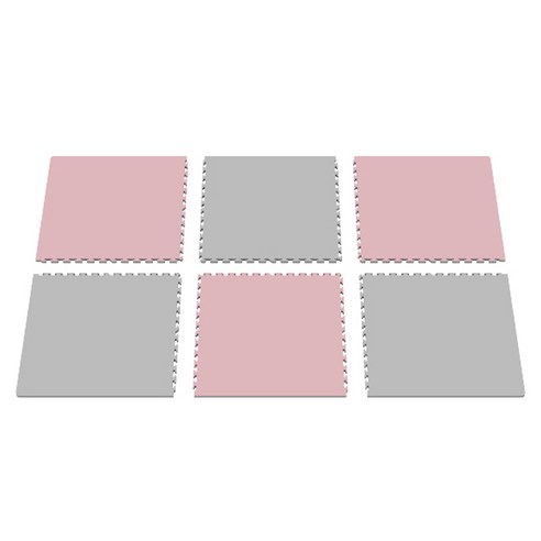 에코폼 베이직 퍼즐매트 6p, 핑크 + 그레이, 6개