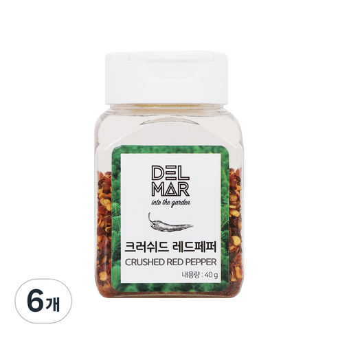 딜리셔스마켓 크러쉬드 레드페퍼, 40g, 6개