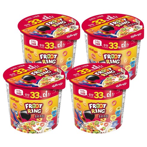 후루트링 컵 시리얼, 40g, 4개