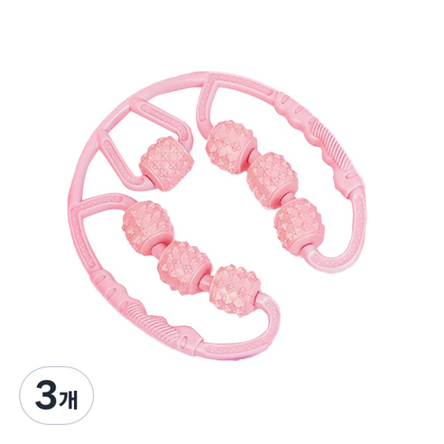 민민 7롤러 전신 마사지기, 3개, 핑크