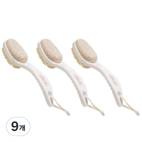 플로리빙 굳은살 발 각질 제거 양면 풋 케어 브러쉬 화이트, 1개입, 9개