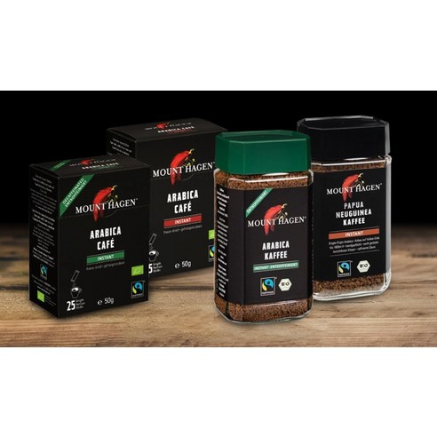 네스카페의 마운트하겐 유기농 인스턴트 블랙 커피는 유기농으로 재배된 고품질 아라비카 커피 원두로 만든 블랙 커피로, 풍부한 맛과 향, 건강함을 추구하는 커피 애호가들에게 인기 있는 제품입니다.