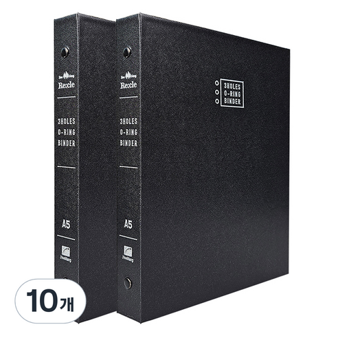 희망사무포인트 A5 리클 3공 O링 바인더 BA3206, 흑색, 10개