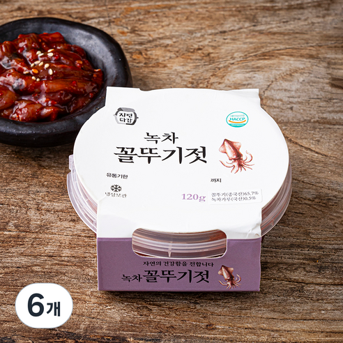 자연다감 녹차 꼴뚜기젓, 120g, 6개
