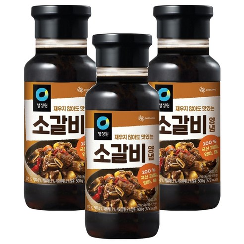 청정원 소갈비양념, 500g, 3개