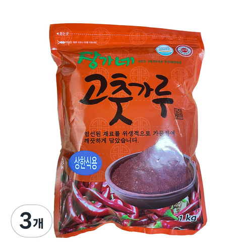 장가네 참맛 고춧가루 한식용, 1kg, 3개