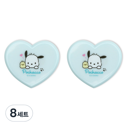 케이제이잡화점 하트 빗 + 거울 세트, 포차코 민트, 8세트