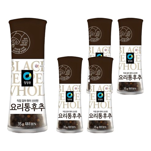 청정원 직접갈아 향이 신선한 요리 통후추, 35g, 5개