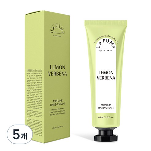 다퓸 퍼퓸 핸드크림 레몬버베나, 60ml, 5개
