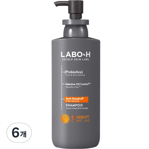 라보에이치 댄드러프 클리닉 지성 비듬 샴푸, 400ml, 6개