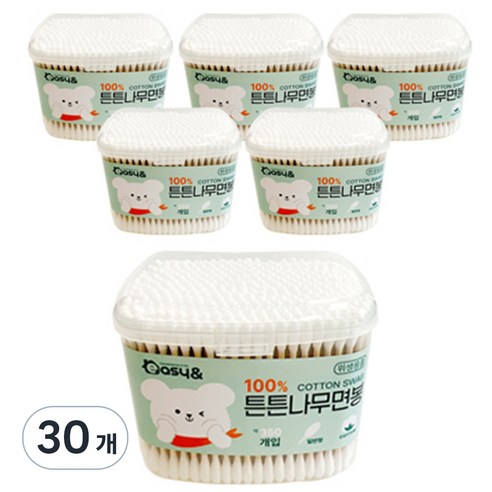 이지앤 튼튼나무 면봉, 350개입, 30개