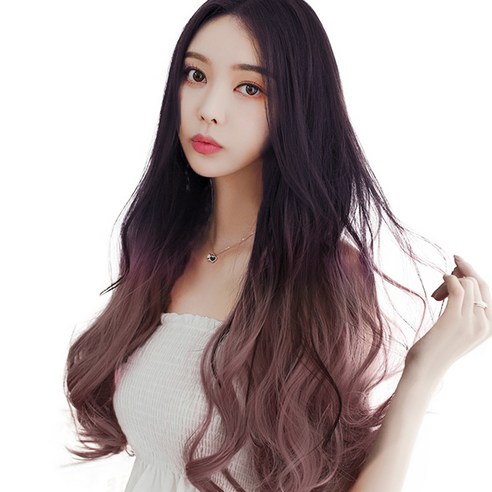 웨이브 붙임머리 다크 5p, 애쉬핑크, 1세트