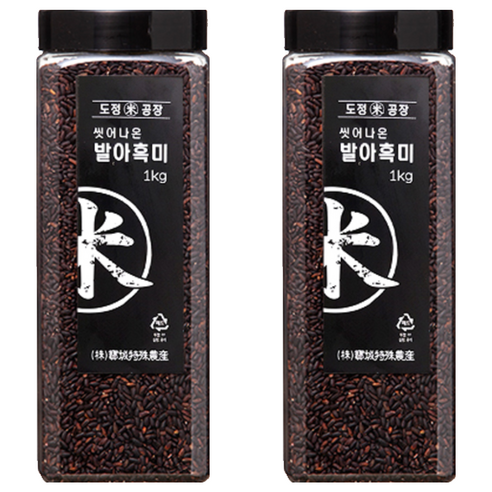 도정공장 씻어나온 발아흑미, 1kg, 2개