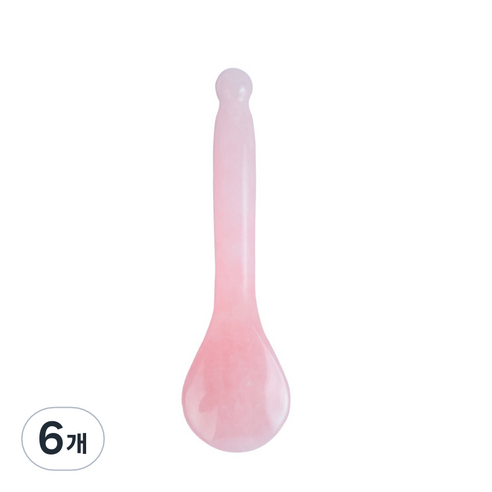 천연 로즈쿼츠 주걱 괄사, 6개, 혼합색상