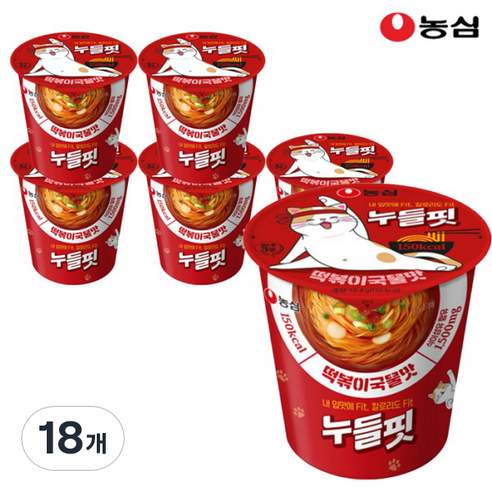 누들핏 떡볶이 국물맛 50.4g, 18개