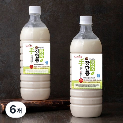 프레시오늘 신선냉장 껍질째 손수 영양가득 진한 윤성순장모님 장단콩 콩국, 800ml, 6개