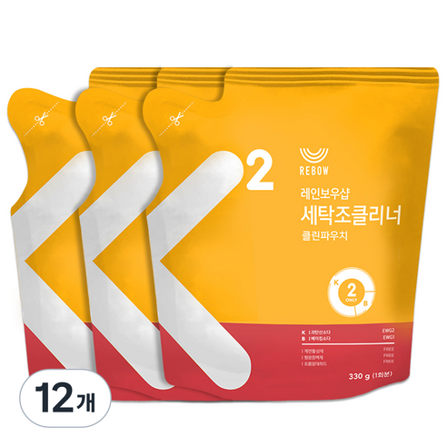레인보우샵 세탁조클리너 클린파우치, 330g, 12개