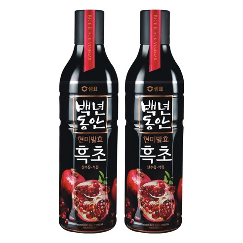 샘표 백년동안 현미발효 흑초 산수유 석류, 900ml, 2개