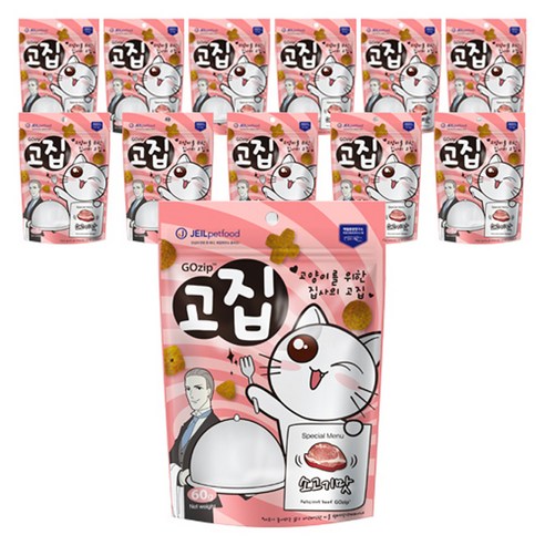 제일펫푸드 고집 고양이 간식, 소고기, 60g, 12개