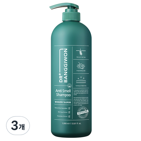 닥터방기원 안티 스멜 샴푸 자스민향, 1000ml, 3개