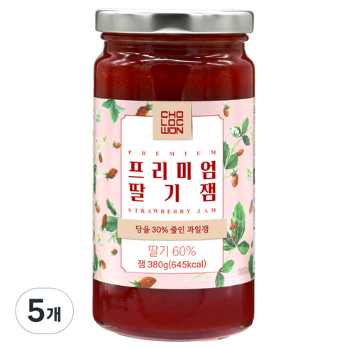 초록원 프리미엄 딸기잼, 380g, 5개