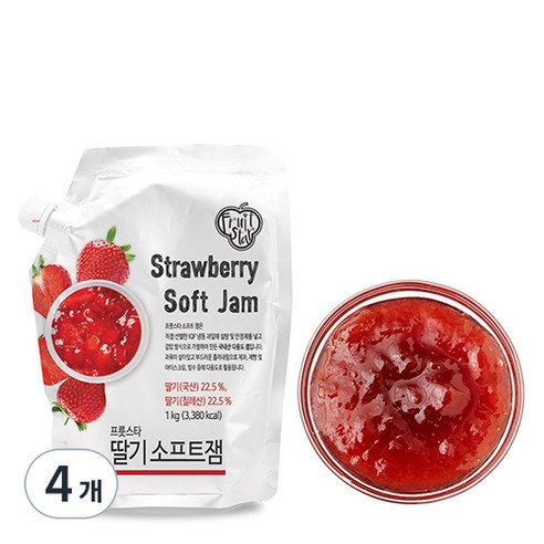 딸기 소프트잼, 1kg, 4개