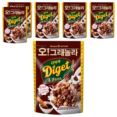 마켓오네이처 오그래놀라 다이제 초코츄러스 시리얼, 300g, 6개