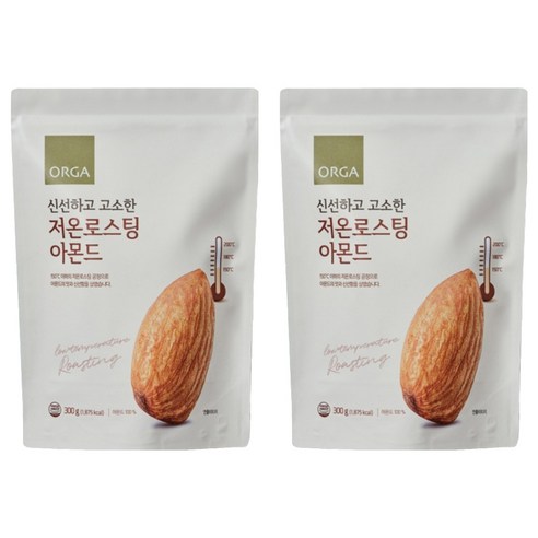 ORGA 저온로스팅 아몬드, 300g, 2개