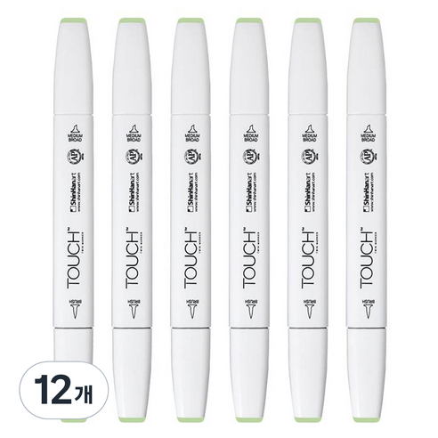 신한화구 터치 트윈 브러쉬마카 LIME GREEN 175, 1색, 12개