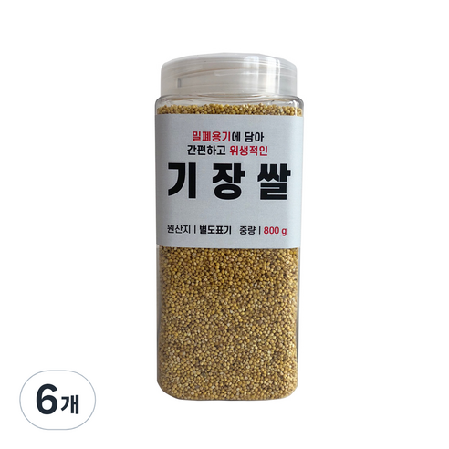 대한농산 통에담은 기장쌀, 800g, 6개