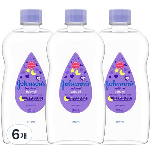 존슨즈 베드타임 베이비 오일, 500ml, 6개