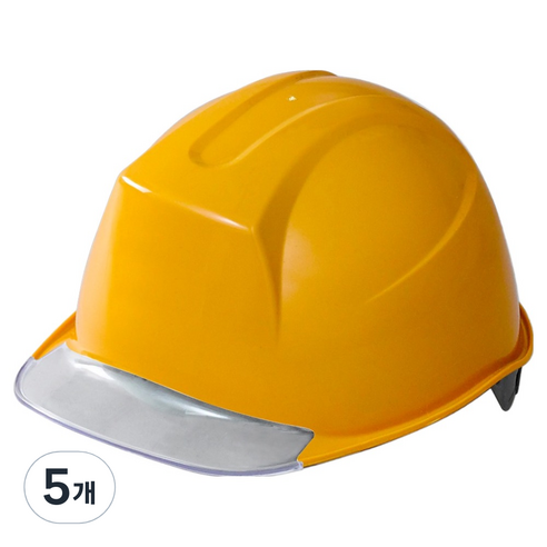 동명 건설현장 공사장 머리보호 신투구형 투명창 안전모 옐로우 DMS-M-3001(AM-841), 5개