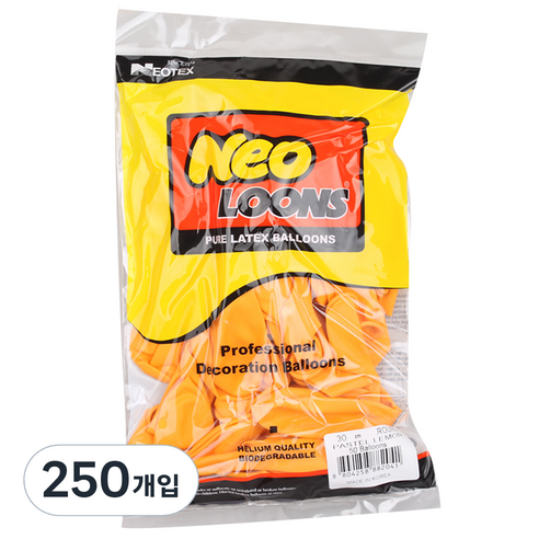 네오룬스 30cm 라운드풍선 50p, 파스텔 레몬, 5개