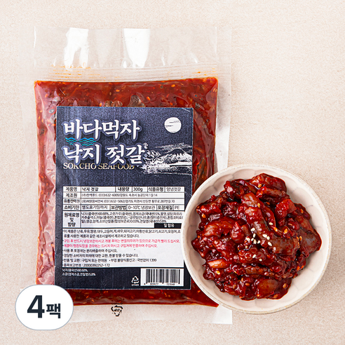 속초바다먹자 낙지 젓갈, 300g, 4팩