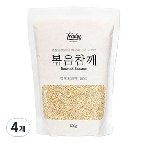 trudys 탈피 볶음 통참깨, 500g, 4개