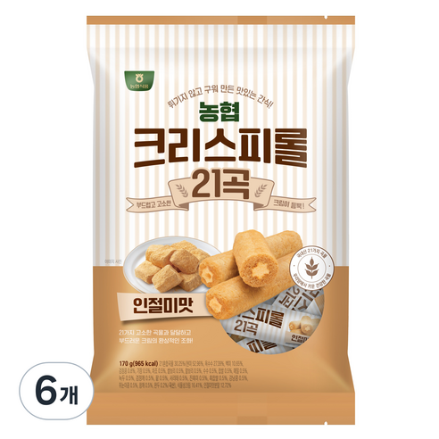 농협식품 크리스피롤 21곡 인절미맛, 6개, 170g