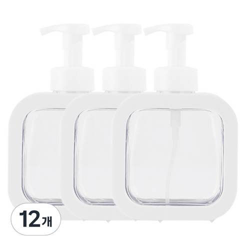 아리코 핸드워시 거품용기 디스펜서 300ml, 화이트, 12개