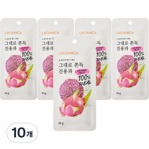 올가니카 그대로 쫀득 건용과 무설탕, 30g, 5개